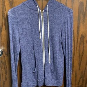 blue large sweater zip-up